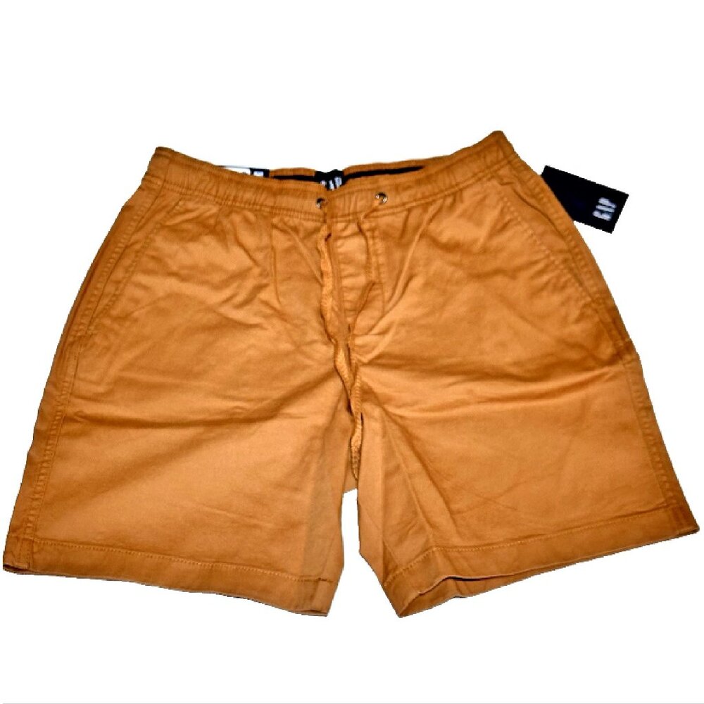 GAP - Men's Drawstring Pull On Elastic Waistband Shorts, 7" Inseam - Brown Sugar